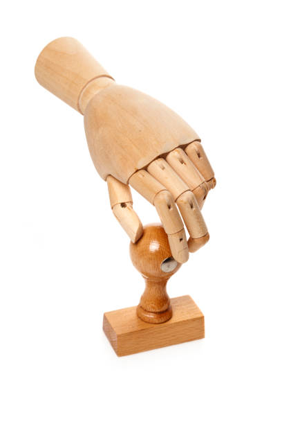 istock Wooden  hand and stamp 640268640