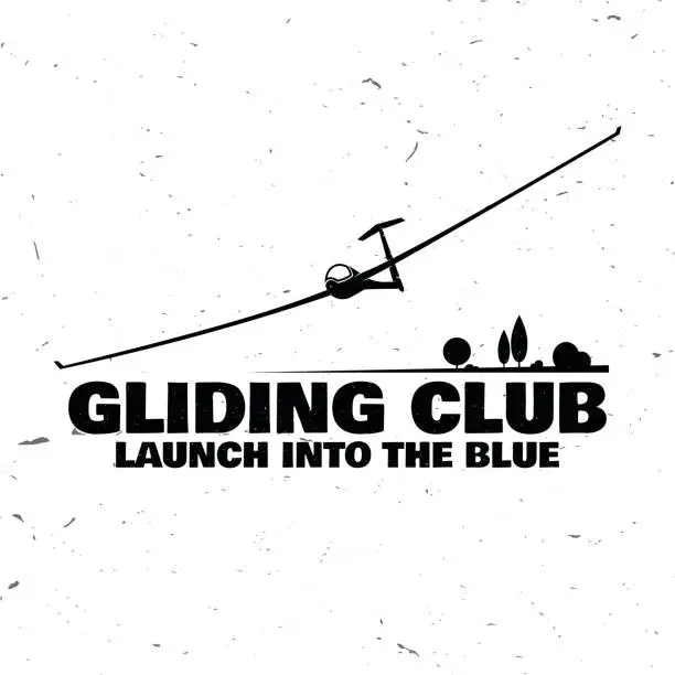 Vector illustration of Vector Gliding club retro badge.