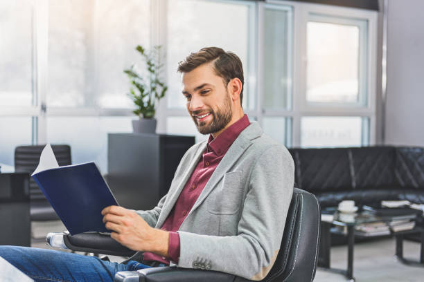 Cheerful man needs new haircut