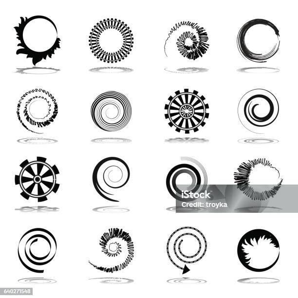 Spiral And Rotation Design Elements Stock Illustration - Download Image ...