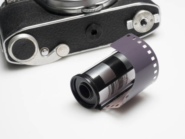 istock 35mm film and old camera 640274580