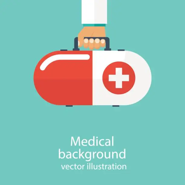 Vector illustration of Modern first aid ki