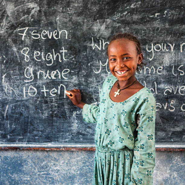istock African little girl is learning English language 640284028