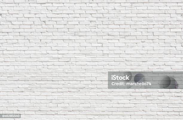 White Brick Wall Stock Photo - Download Image Now - Brick Wall, White Color, Brick