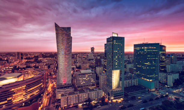 istock Warsaw Downtown, sunset view 640285784