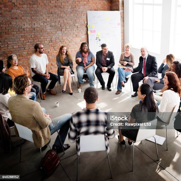 Business Team Seminar Corporate Strategy Concept Stock Photo - Download Image Now - Group Of People, Discussion, Adult