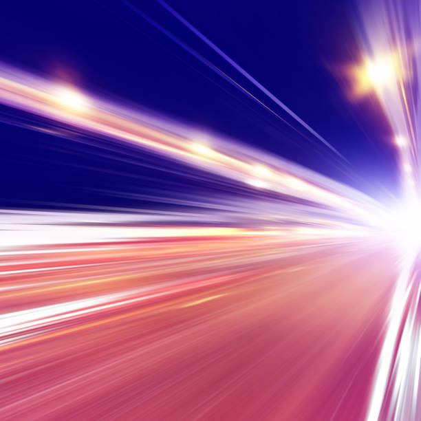 istock Night lights with motion blur in the city. 640289104