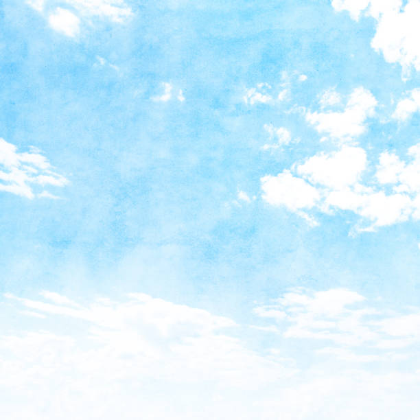 istock Blue sky with clouds in grunge style. 640289106