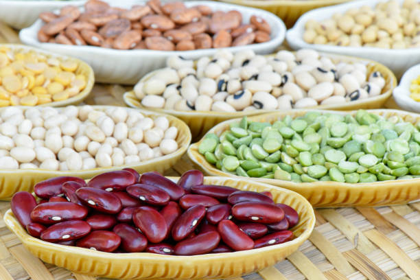 istock Closeup Red bean or Aduki bean with many dried legumes 640295198