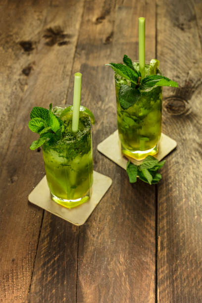 istock Mojito cocktails with mint leaves and lime 640296536
