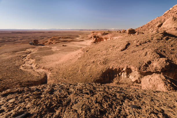 istock Off-road vehicle in stone desert, Morocco 640296614