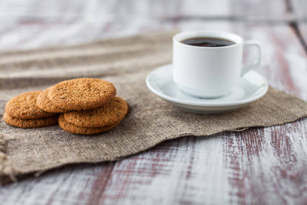 istock Cup of coffee, cookies, 640300430