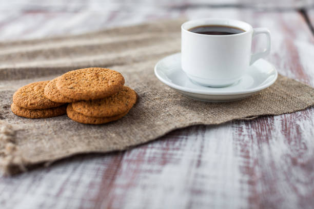 istock Cup of coffee, cookies, 640300468
