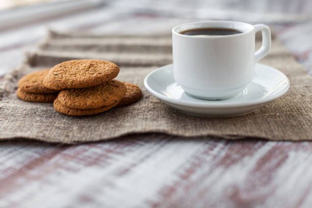 istock Cup of coffee, cookies, 640301568