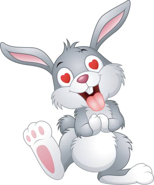 ilustraciones, imágenes clip art, dibujos animados e iconos de stock de conejito de dibujos animados se enamoran - rabbit baby rabbit hare standing