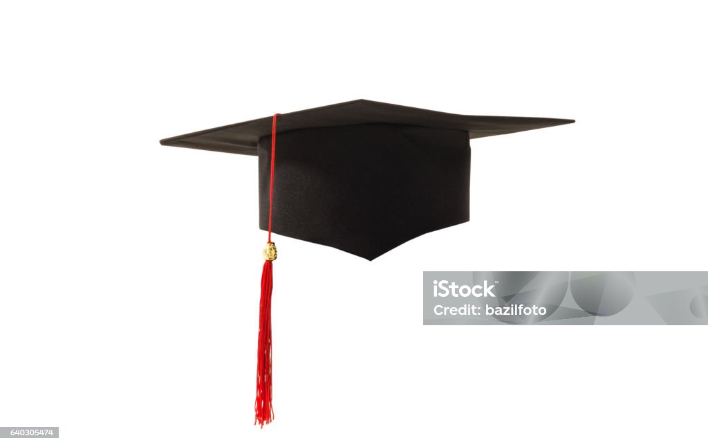 academic cap academic cap on a white background Mortarboard Stock Photo