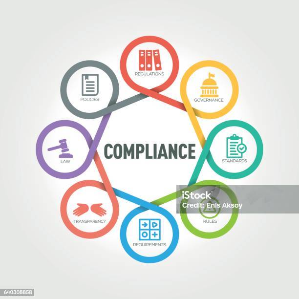 Compliance Infographic With 8 Steps Parts Options Stock Illustration - Download Image Now