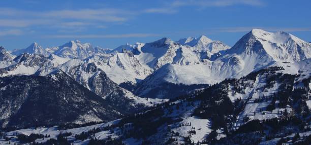 istock Snow covered mountain peaks in the Bernese Oberland 640309132