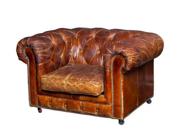 istock Classic brown leather chair 640312416