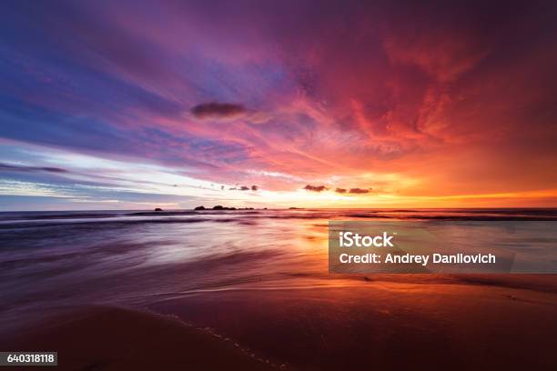 Sunset Over Indian Ocean Stock Photo - Download Image Now - Sunset, Sky, Beach