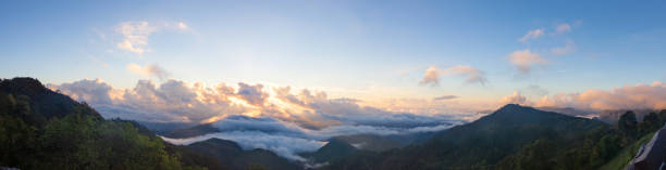 istock Panoramic, beautiful Misty Morning Sunrise 640318220
