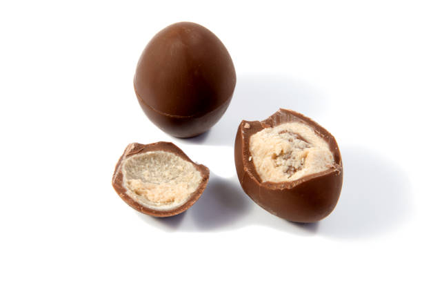 istock Chocolate candies isolated on white background. 640319048