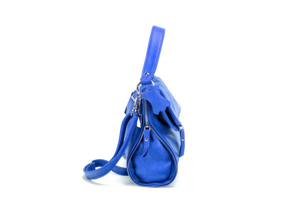 istock Elegant blue leather woman's handbag 640319146