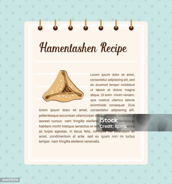 Hamantaschen Recipe Traitional Food For Jewish Holiday Purim Stock Illustration - Download Image Now