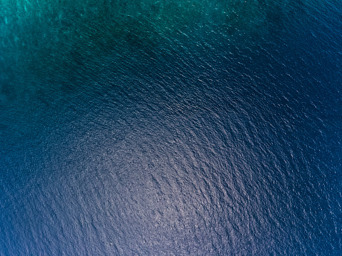 Blue sea surface aerial view