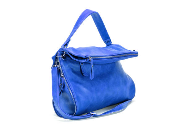 istock Elegant blue leather woman's handbag 640319878