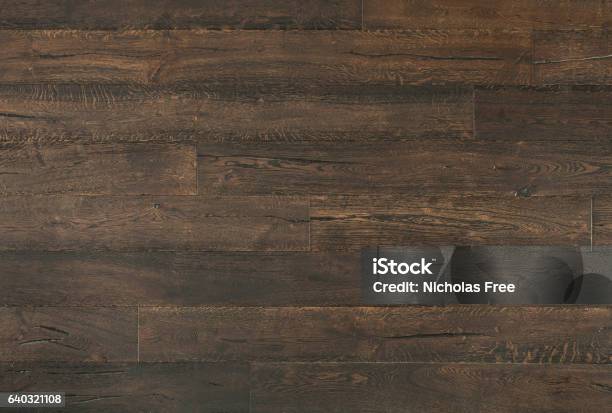 Distressed Dark Oak Textured Vintage Wood Background Stock Photo - Download Image Now