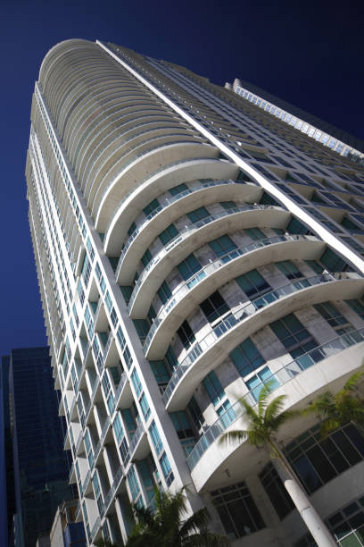 istock Abstract angle of a building on blue sky 640323574