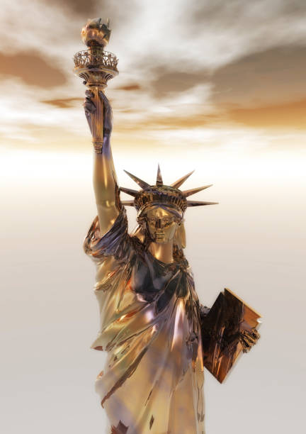 digitale darstellung der freiheitsstatue - usa presidents flash stock-grafiken, -clipart, -cartoons und -symbole