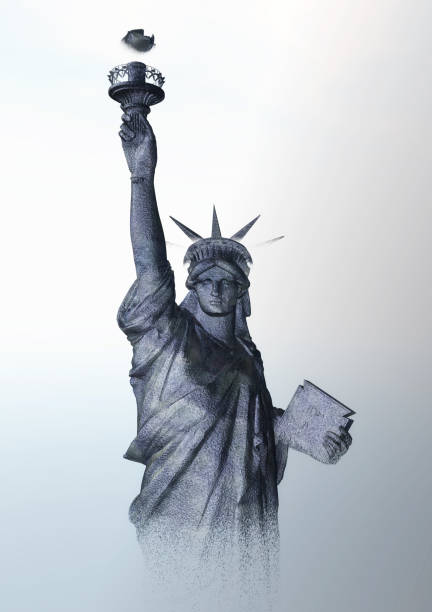 digitale darstellung der freiheitsstatue - usa presidents flash stock-grafiken, -clipart, -cartoons und -symbole