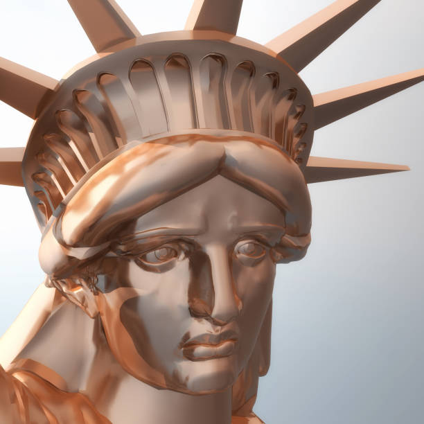 illustrazioni stock, clip art, cartoni animati e icone di tendenza di rendering digitale della statua della libertà - allegory painting flash