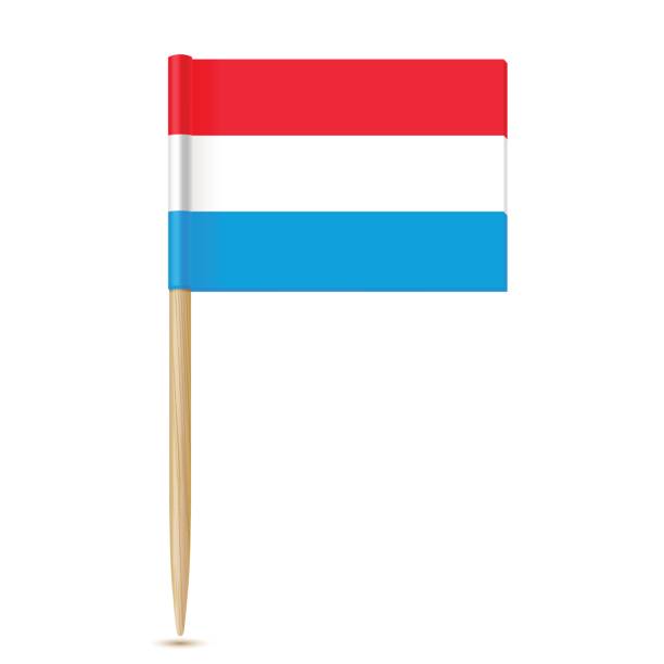 Luxembourg flag toothpick on white background 10eps Luxembourg flag toothpick on white background 10eps cocktail stick stock illustrations