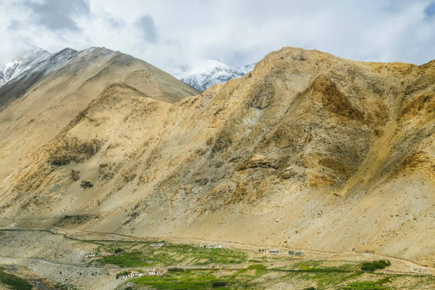 istock Scattered whitewashed mud-brick houses in the Nubra valley 640330106