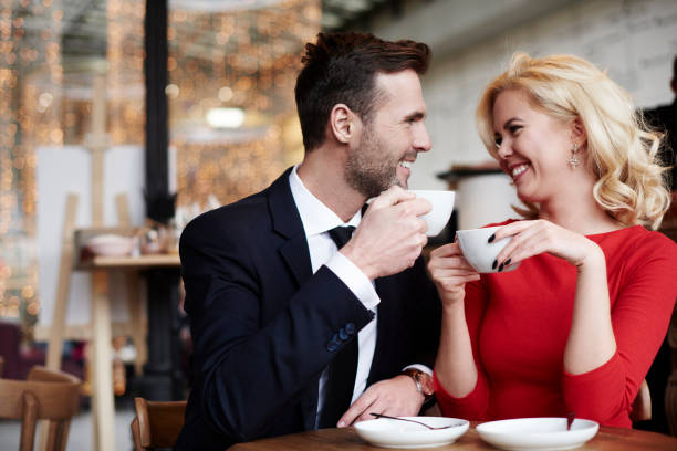 istock Romantic scene of joyful couple 640331610