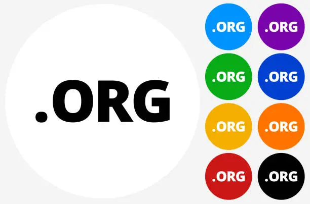 Vector illustration of .org Icon on Flat Color Circle Buttons