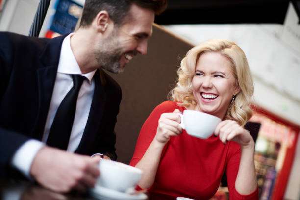 istock Couple having recreation with coffee drink 640332830