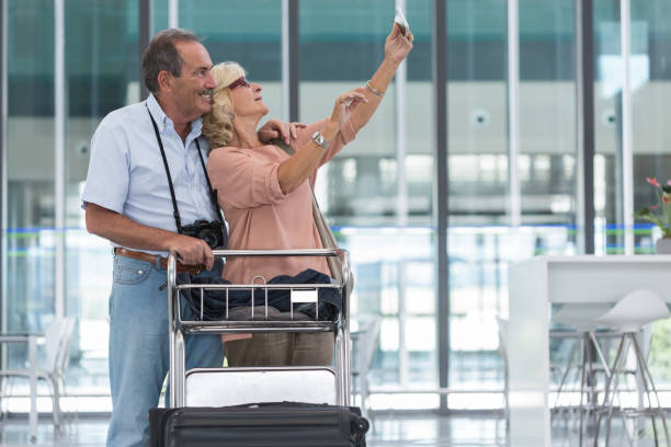 istock Making a selfie before departure on air trip. 640333640