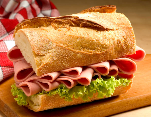 Bologna sandwich stock photo