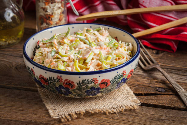 istock Salad with leek, carrots and apples. 640336800