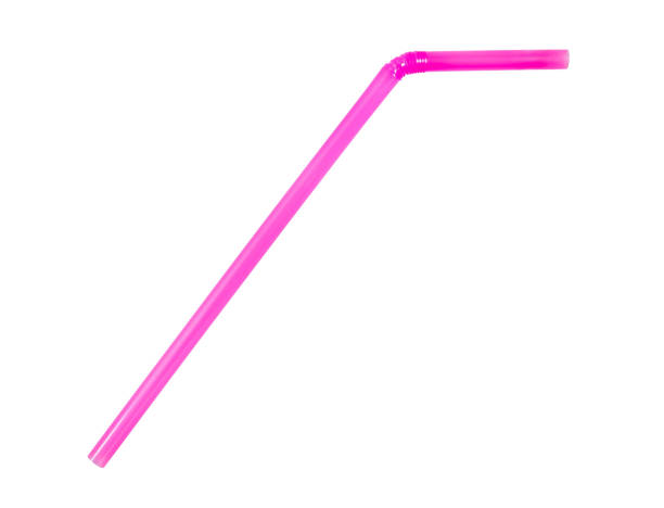 istock pink straw isolated on white background.Straw isolated 640341452
