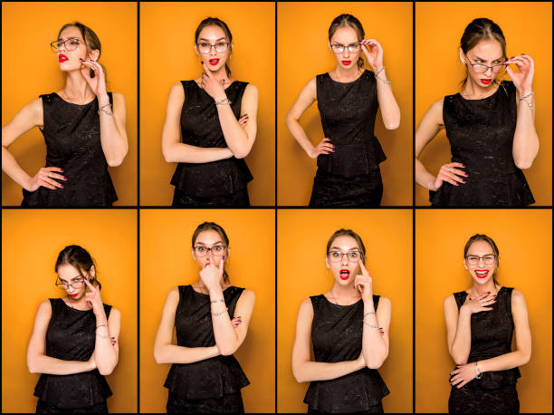 istock The young woman's portrait with different emotions 640343242