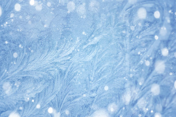 istock Winter background. Ice patterns on winter glass 640348456