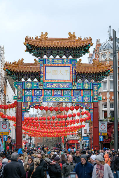 istock Chinese arch in London's Chinatown, UK 640349768