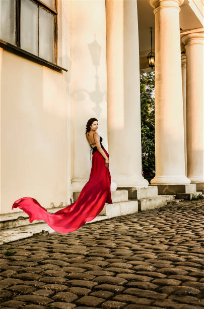 istock Woman in red beautiful fashioned 640351058