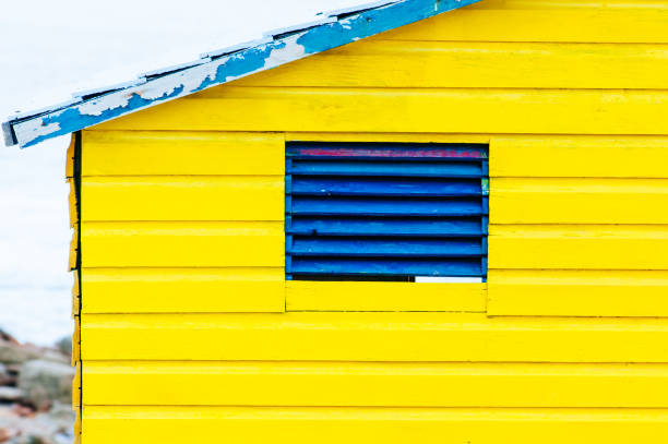 세인트 제임스 베이의 다채로운 해변 오두막 - cape town beach hut multi colored 뉴스 사진 이미지