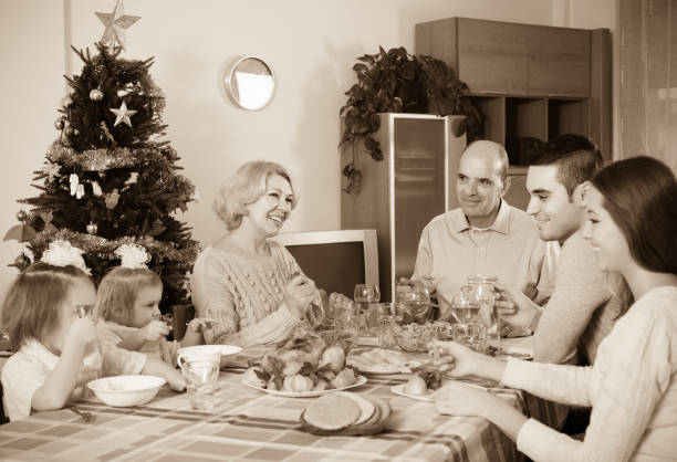 istock United family at festive table 640354456